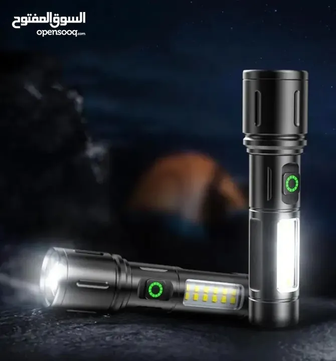 مصباح جبلي كشاف جيب لوكس مدى 300 متر ليد قابل للشحن قوي مع زوم  ضوء اضائه بيل لوكس يدوي ضد الماء ضوء