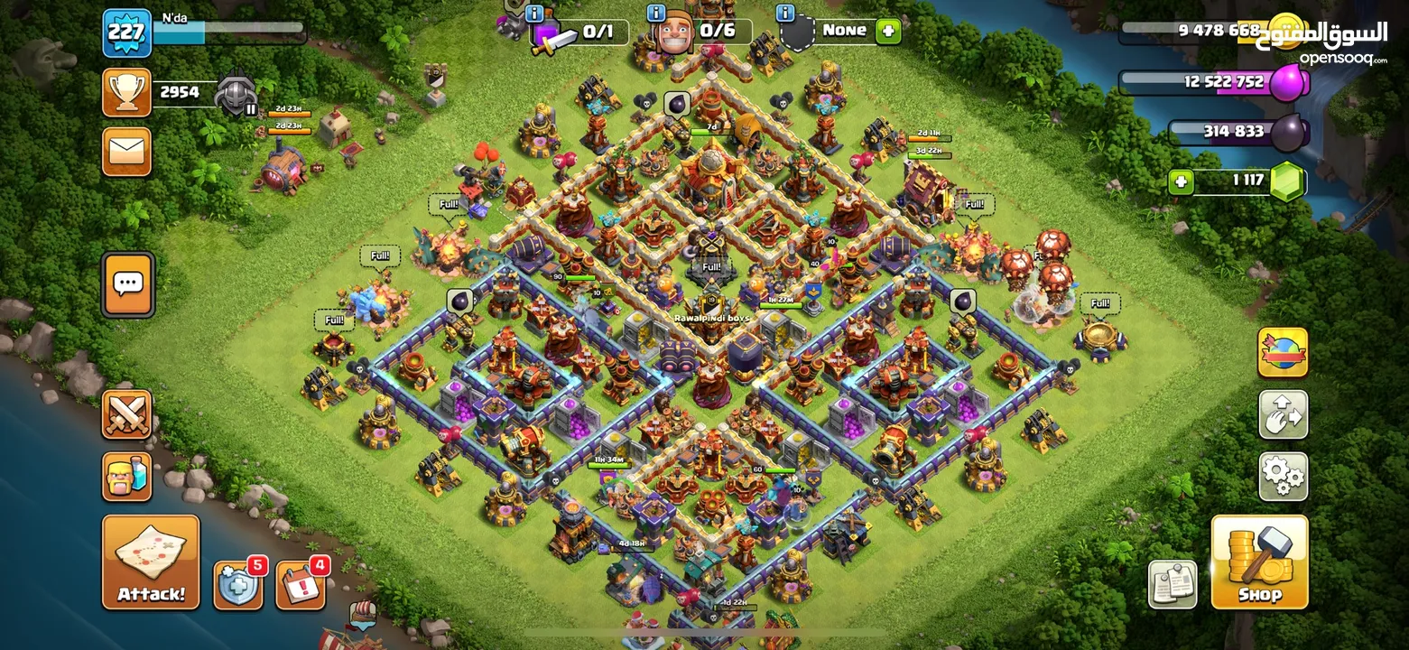 TH16 Clash of Clans Maxed Account  All Skins + Max Equipment