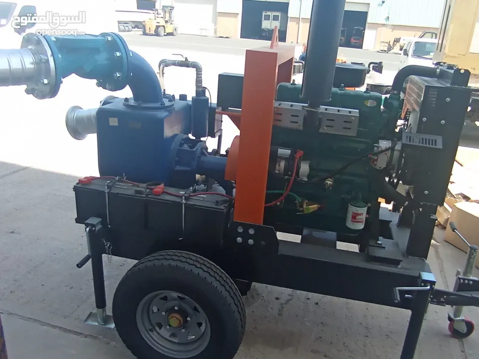 للبيع مضخه 6 إنش تعمل بالديزل مع مقطورة جديده  New 6” diesel pump with a trailer