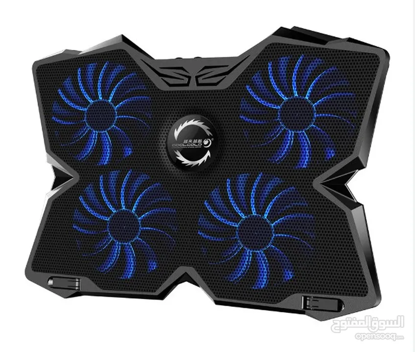 COOLCOLD 25V Gaming 4 Silent Fans Laptop Cooling Pad قاعدة تبريد 4 مراوح