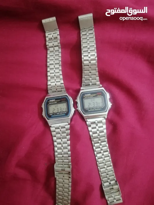 للبيع: ساعتان أصليتان من كاسيو Casio Vintage Digital Watch  الموديل: Casio A158W الحالة: مستعمل بحال
