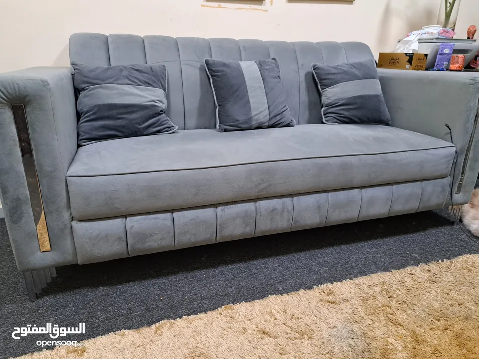 Sofa set with cushions 3+1+1