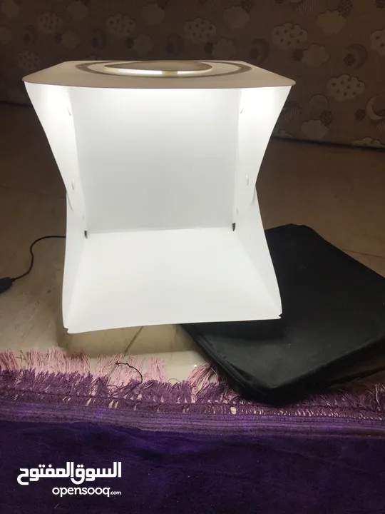 صندوق إضاءة للتصوير الاحترافي LED قياس 30x30 ثلاث درجات إضاءة portable light box photography