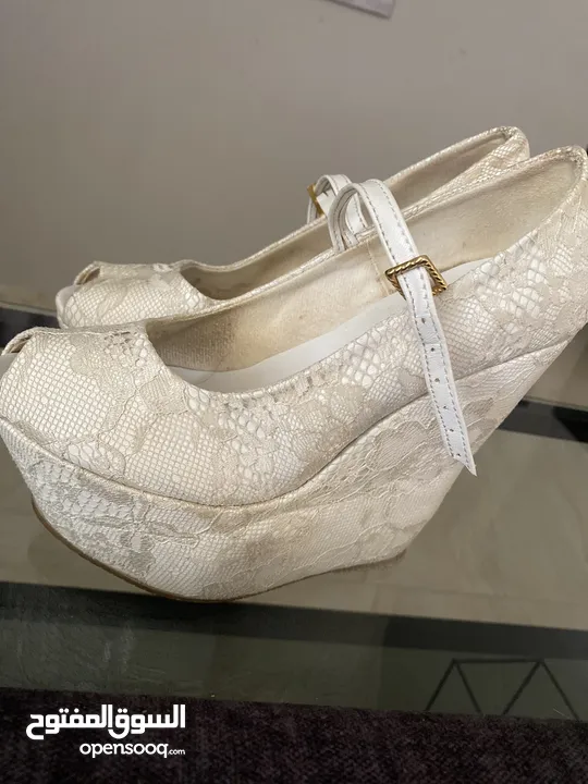 حذاء عروس مع كعب 15 سم روكي مريح جدًا  Wedding shoes size 37 with a rocky 15 cm heels