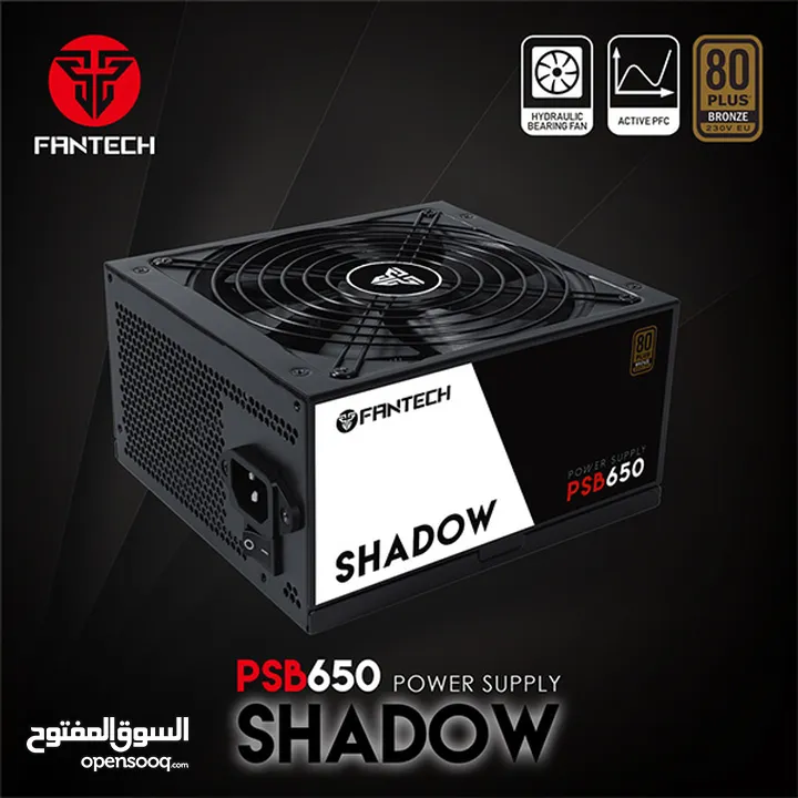 FANTECH PSB650 SHADOW 650W 80 PLUS BRONZE POWER SUPPLY (Exclusive) مزود طاقة فانتيك