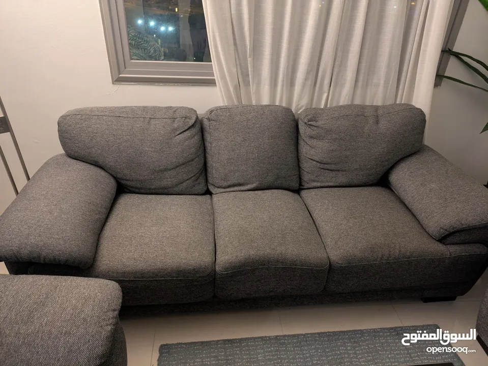 طقم كنب صوفا 3 قطع Sofa Set رمادي