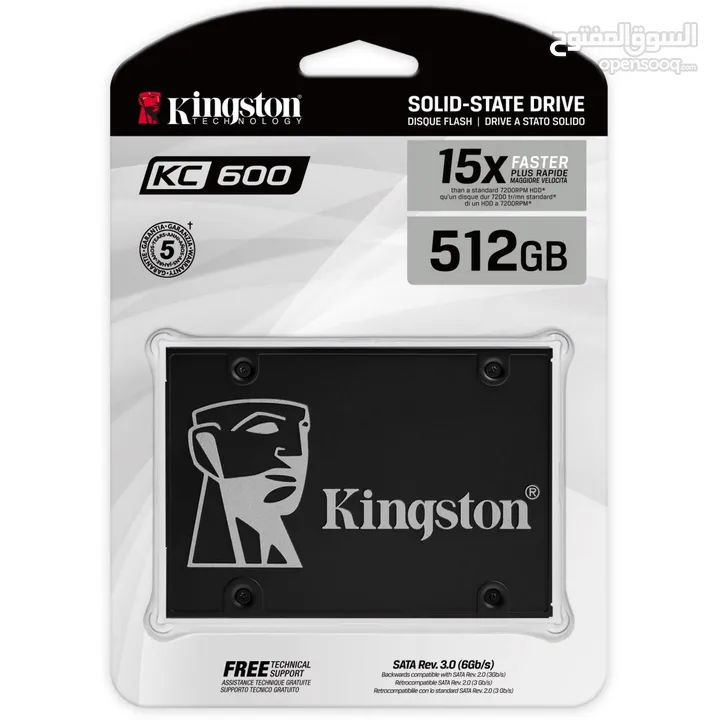 هارد دسك اس اس دي داخلي سريع 512GB KINGSTON KC600 3D NAND 15X SPEED DESKTOP - LAPTOP GAMING SSD