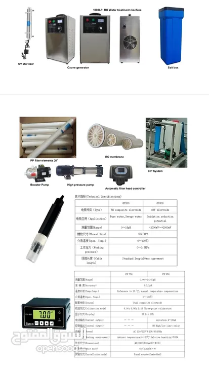 محطة تحلية المياه سعة 1000لتر في الساعة مع جهاز التعقيم بالأوزون مع الخزانات جاهز