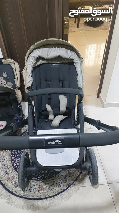 baby stroller with car seat and baby bag عربة اطفال مع كرسي سيارة و شنطة اطفال