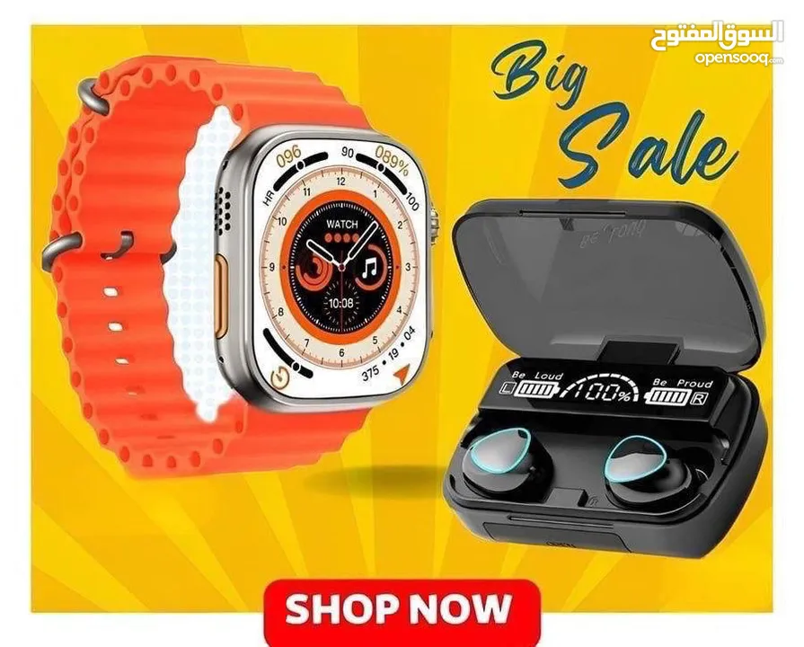 بكج kiki K3 بكج ساعة Ultra3 مع سماعة M10 بقوة 3000 ملي أمبير  ... لحقوا العرض