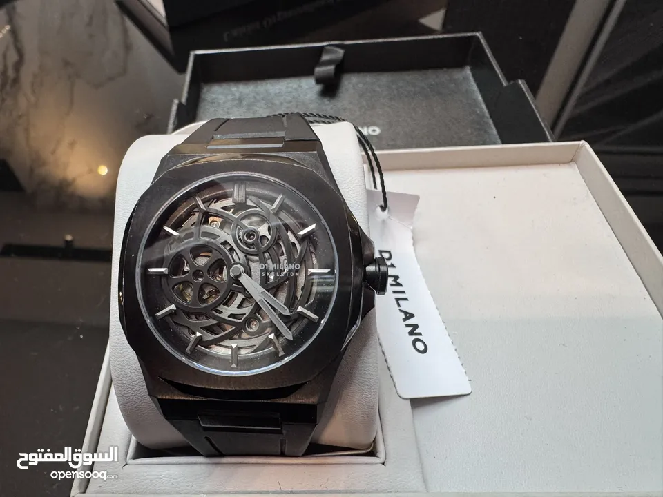 MEN'S SKELETON RUBBER BLACK   EDITION  WATCH  ساعة يد رجالي
