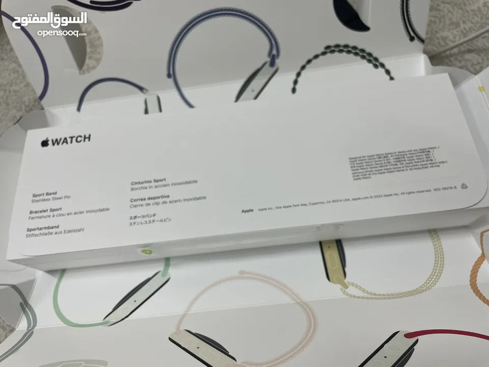 -Apple Watch series 9, 45mm, Midnight Aluminium Case, GPS -Band Sport M/L -USB- C Charging Cable