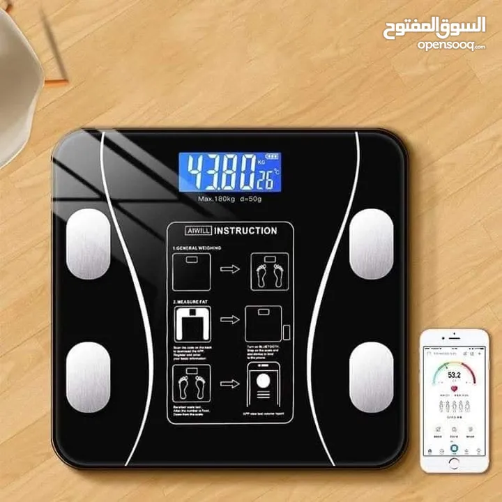 خلااااص الجيم انتقل للبيت ميزان بلوتوث يقيس الوزن وكل المستويات الحيوية في الجسم