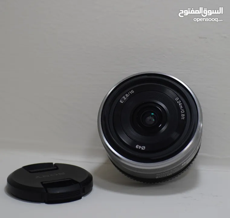 عدسات سوني بحاله الجديد 16مم و 27مم فتحه العدسه 2.8