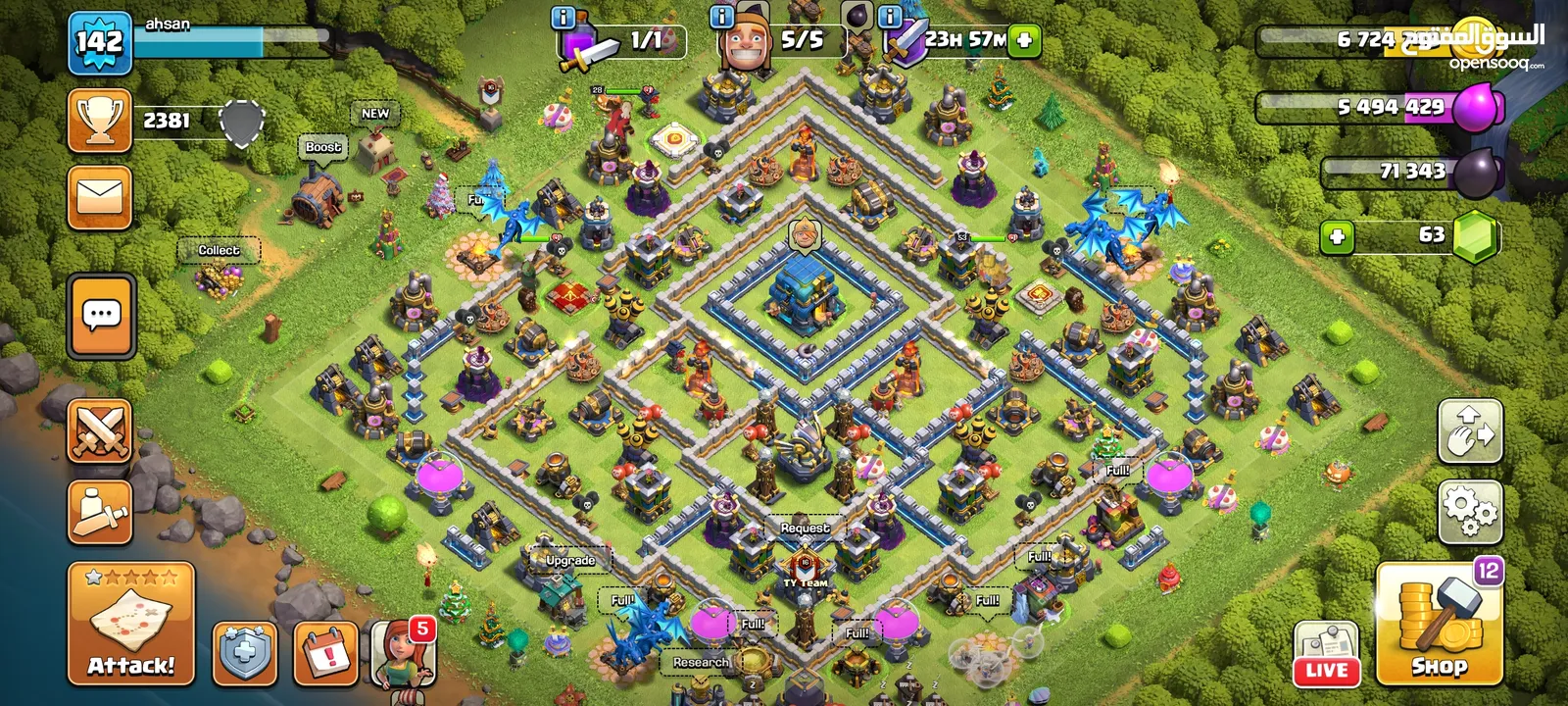 clash of clans th 12 account