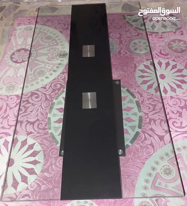 طاولة زجاج (وسط كبيرة مع عدد2 مساعد)