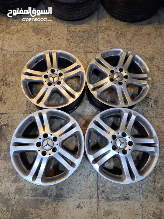 جنط مرسيدس E211  اصلي بحاله ممتازه قياس 17   Original Mercedes E211 rims, size 17, in excellent cond