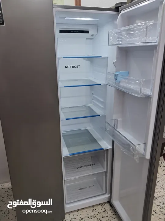 Brand New, Haier Side by Side two doors Refrigerator, Twin Inverter Technology, Silver Color