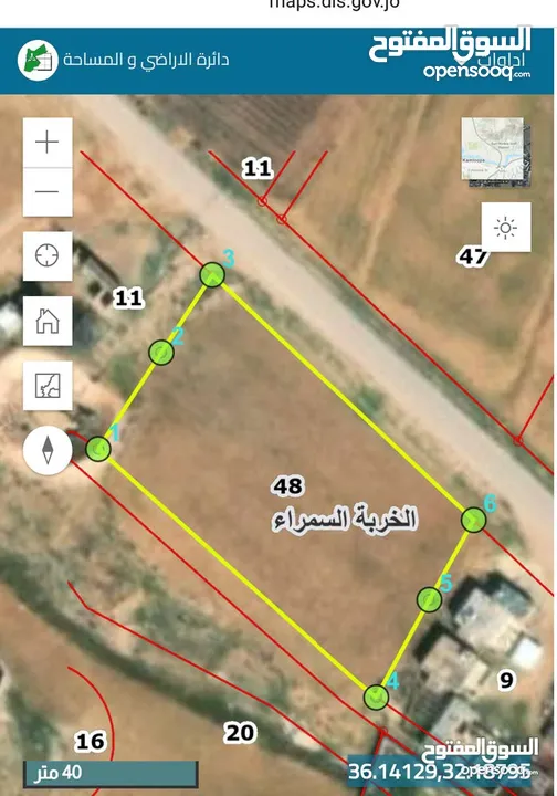 أرض زراعية شكل مربع للبيع بسعر مغري