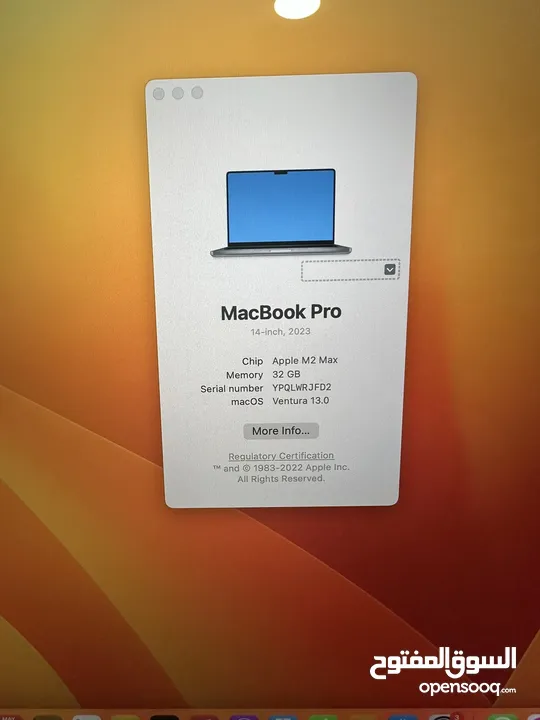 MacBook pro 14 inch,32 gb ram 1tb