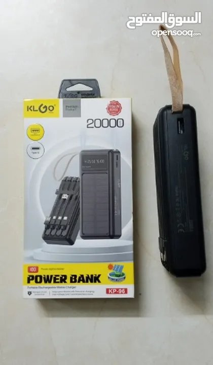 شاحن بور بانك شمسي و كهرباء بطاريه 20000 مللي امبير شحن تلفون خلوي طاقه شمسيه اضائه power Bank