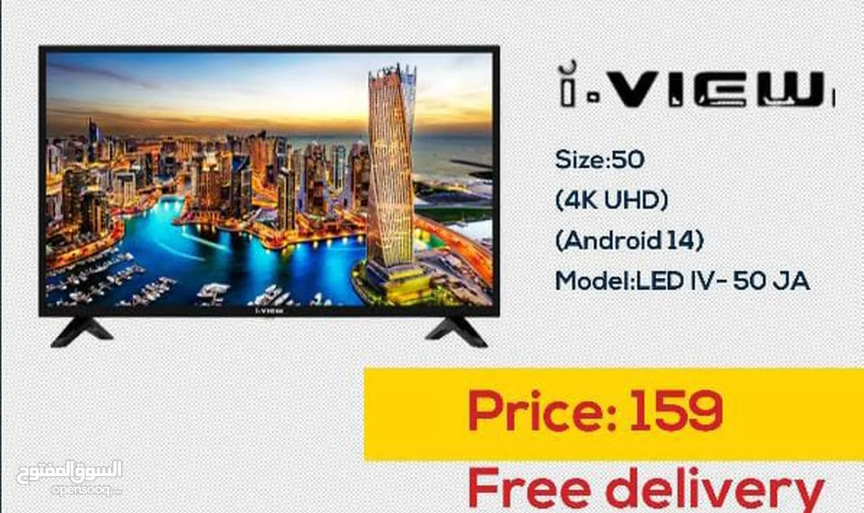 شاشه اي فيو 50 انش سمارت 4k اندرويد 14 شامل التوصيل مجاناً من معرض infinity للشاشات