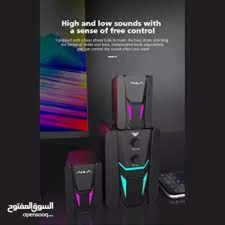 سماعات كمبيوتر جيمنغ  مضيئة مميزة  Aula Speaker N-189 Gaming RGB Lights OG