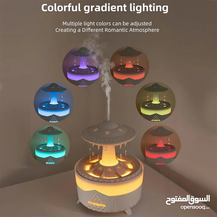 Lampe d’humidification par gouttelettes d’eau 350ML ultrasonique, avec télécommande