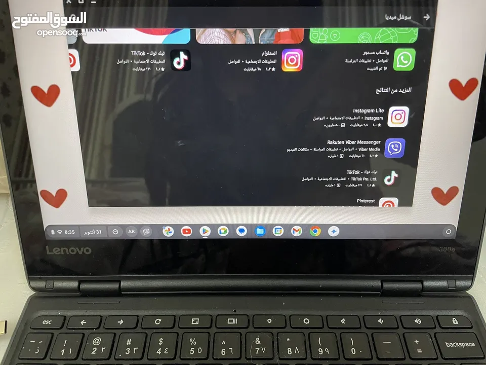 لاب lenovo نظام كروم بوك + شاشة لمس