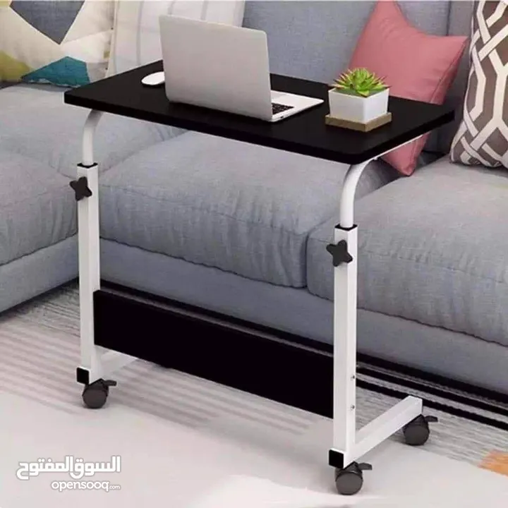 مكتب طلابي عملي ومتنقل بيسع لابتوب وادوات مدرسية سطح واسع عجلات قوية مع فرامل ارتفاع قابل للتعديل