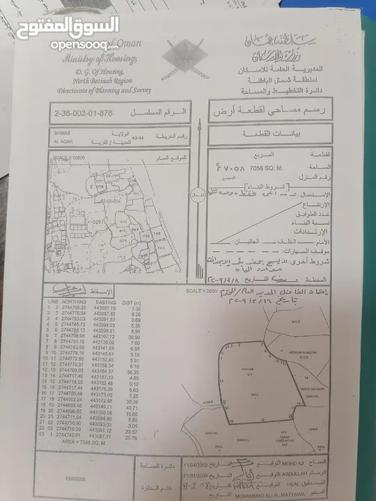 أرض زراعية للبيع منطقة شناص العقر علي البحر