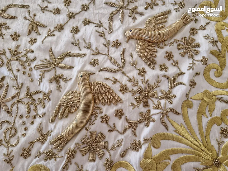 Embroidered Indian silk centre table cover شرشف طاولة تطريز هندي على حرير