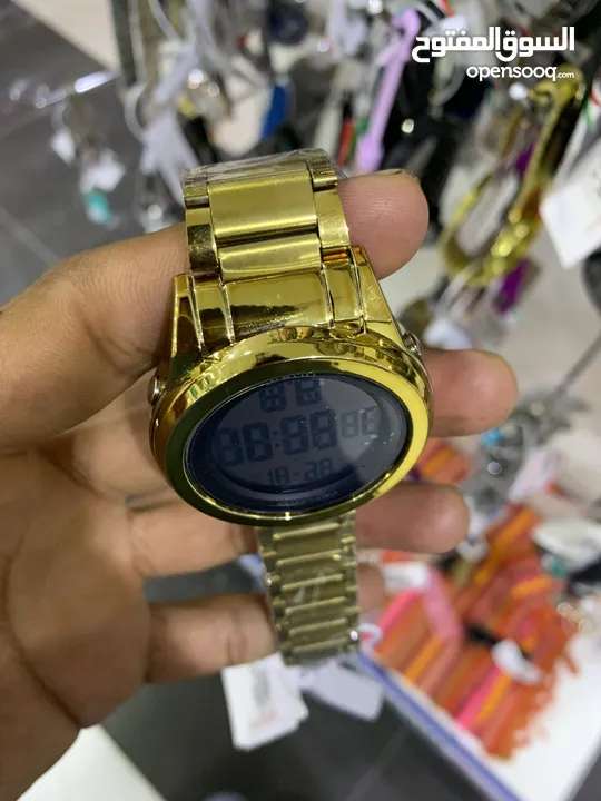 Men golden digital  watch