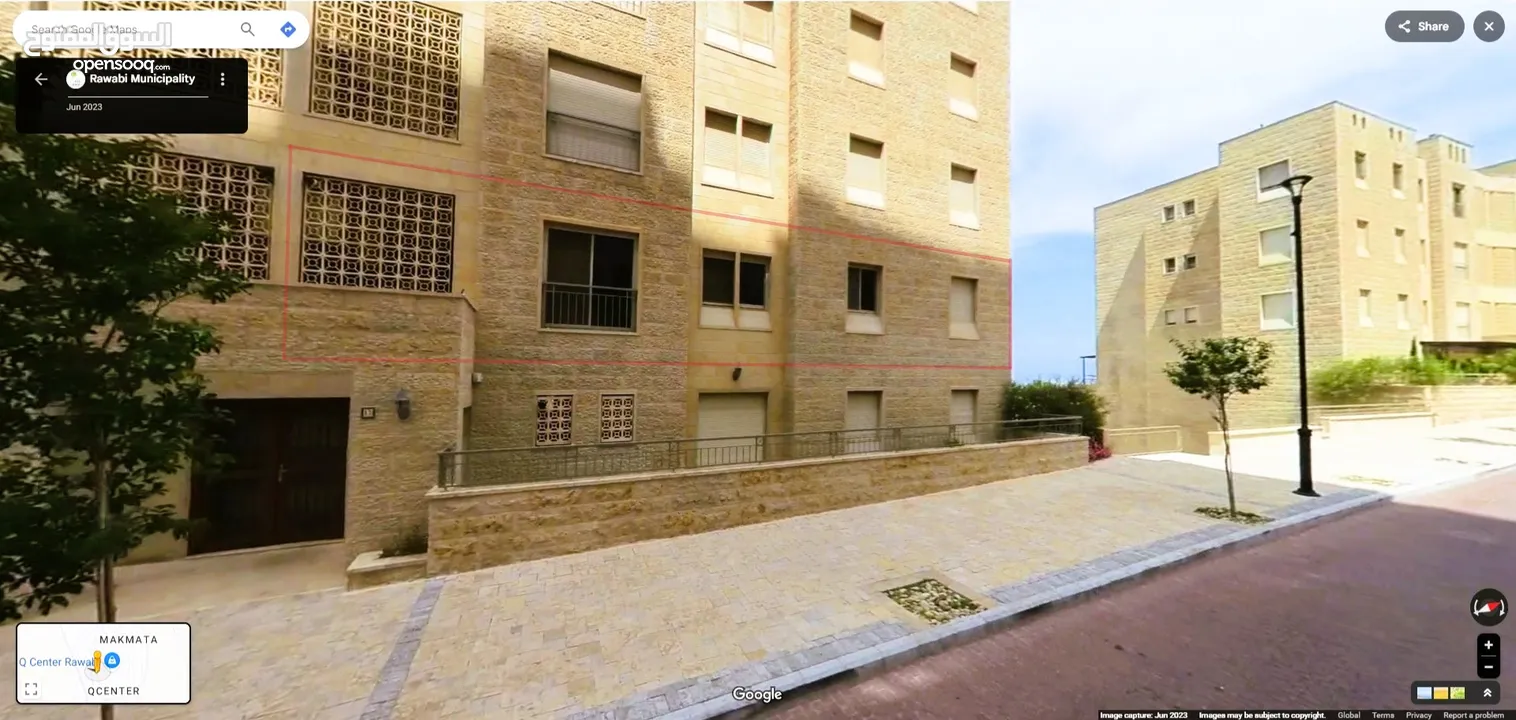 شقة مطله في روابي بمساحة 182 متر جاهز للسكن