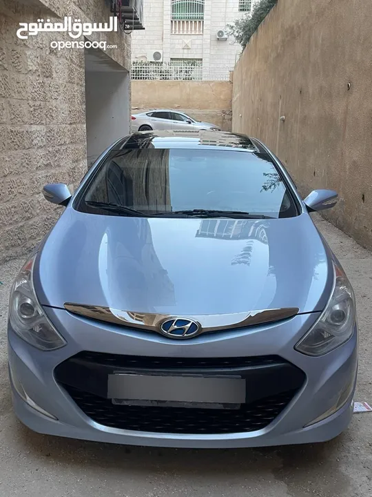 هونداي سوناتا هايبرد موديل 2014 مميزة لون ازرق بلو فل اضافات