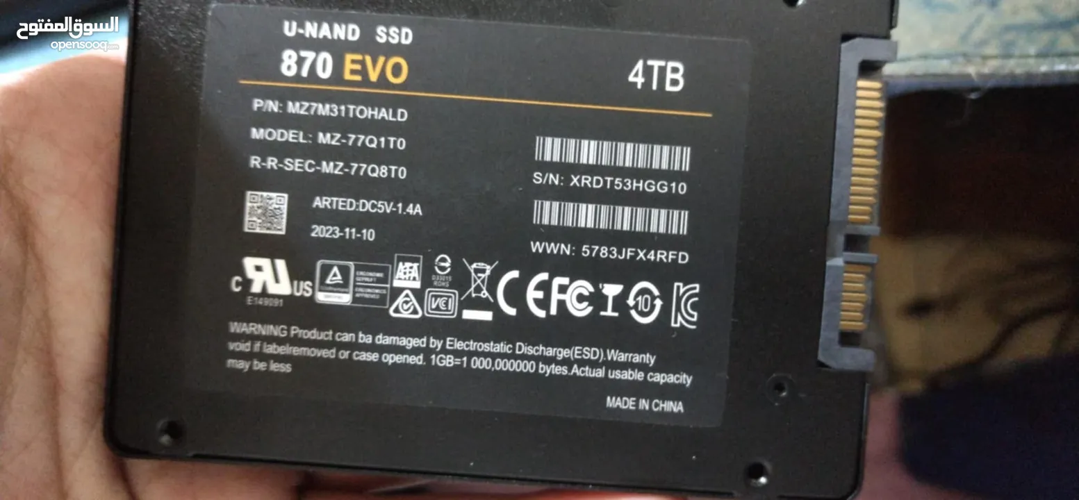 متوفر توصيل SSD evo 4td للبيع ب 100 شرط الفحص