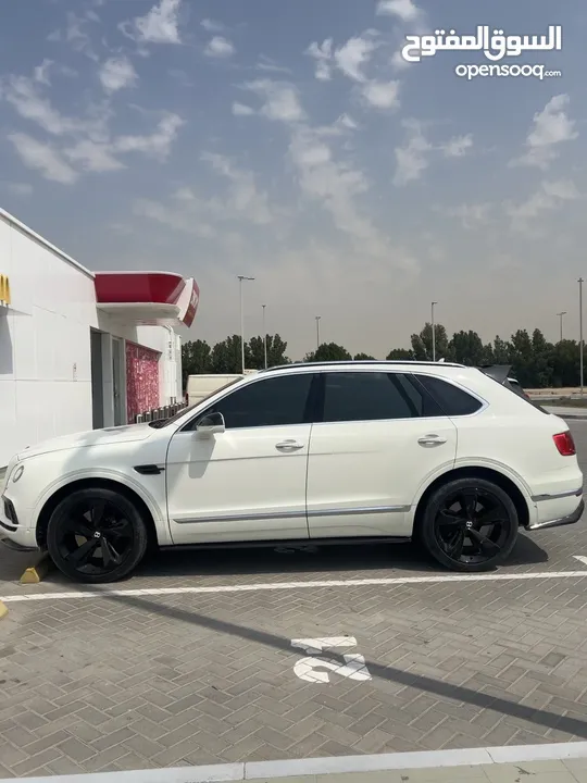 WHITE COLOUR EXTERIOR BENTLEY BENTAYGA WITH COOL RED INTERIOR