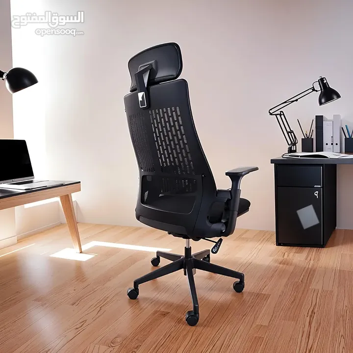 كرسي مكتب فلوريكون ألفا برو المريح للاستخدام المنزلي والعملي - كرسي دوار قابل للتعديل، عالي الظهر،