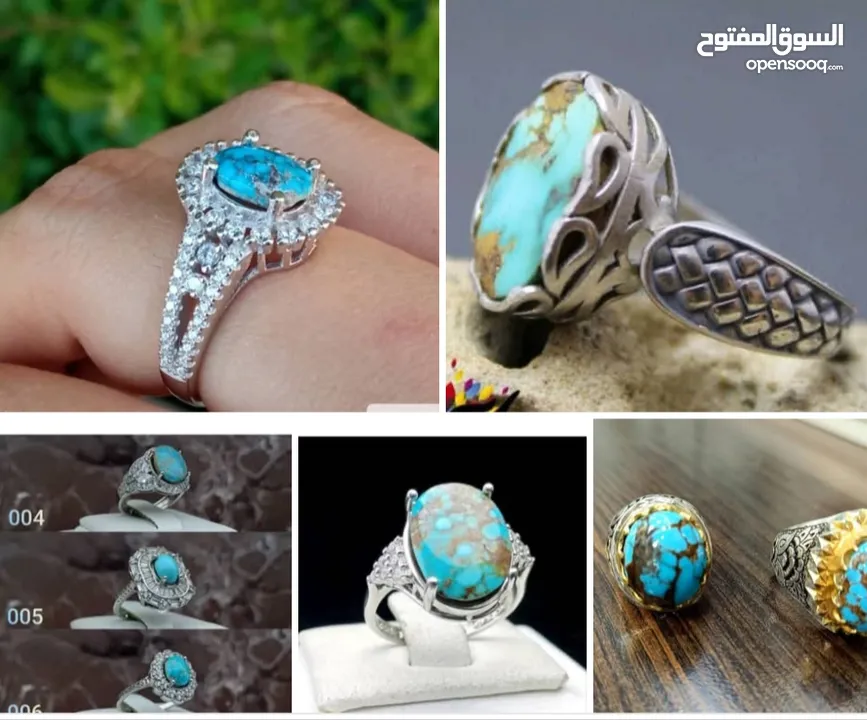 خاتم فیروز من ایران لرجال  ,Iranian Turquoise for gents and ladies  خاتم فیروزfrom Iran