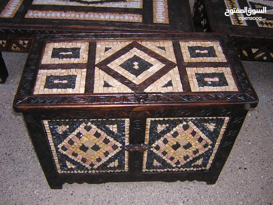 carved wood storage chest