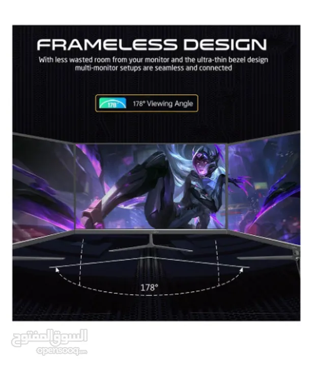 شاشة ألعاب 22 بوصة100هرتز!!،FHD 1080P  1920x1080 جايم اون ,جديده ما نفتح الكرتون