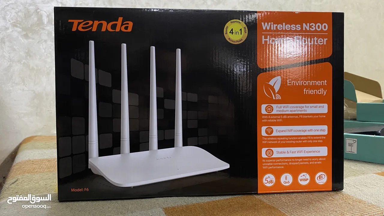 راوتر تندا العالمي بسعر العرض المختص بإنترنت الفايبر