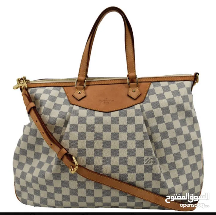 LOUIS VUITTON Siracusa GM Damier Azur Shoulder Bag White In good condition  شنتة لويس فيتون