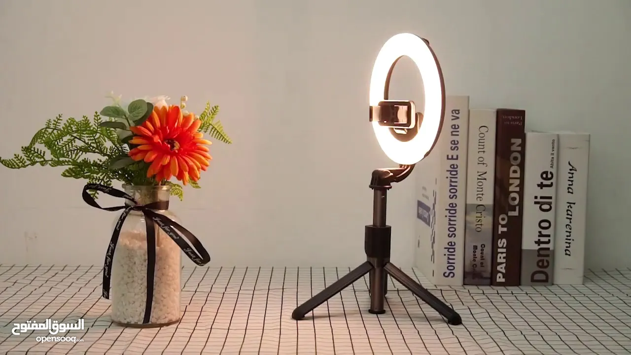 Level 3 selfie stick l07 ring light حامل للهاتف مع إضاءة  رينج لايت بالوان متعددة واحجام متعددة
