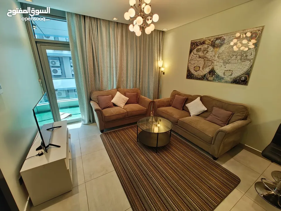 Fully furnished luxury 1 bedroom apartment with EWA for 300 BD