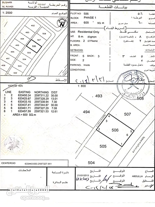 سكني العوابي بوشر / موقع ممتاز للاستثمار