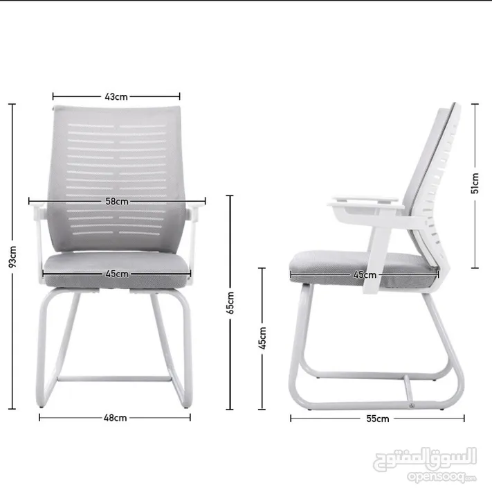 كرسي انتظار كرسي ثابت كرسي ابيض استقبال كرسي زائرين كرسي شبك مريح ثابت Full white waiting Chair