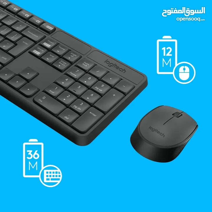 لوجيتك ماوس وكيبورد وايرلس LOGITECH MK-235 KEYBOARD AND MOUSE COMBO SET
