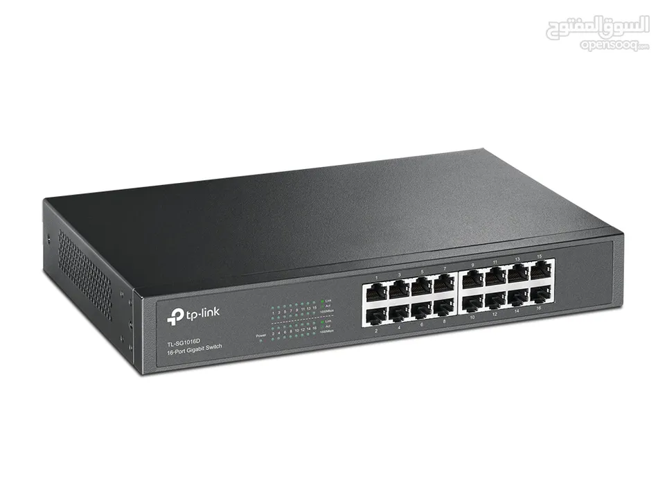موزع شبكة انترنت 16 مدخل   TP-link Internet Switch 16x RJ45 Ports  TL-SG1016D 1000/MBps