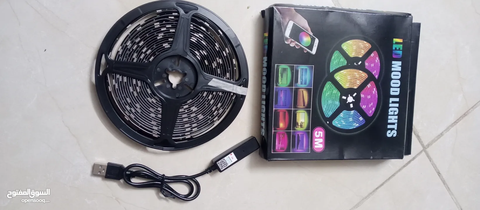 حبل ليد اضائه usb كل الالوان تحكم ريموت و تطبيق على الموبايل RGB LIGHT ضوء زينه ديكور مناسبات اناره